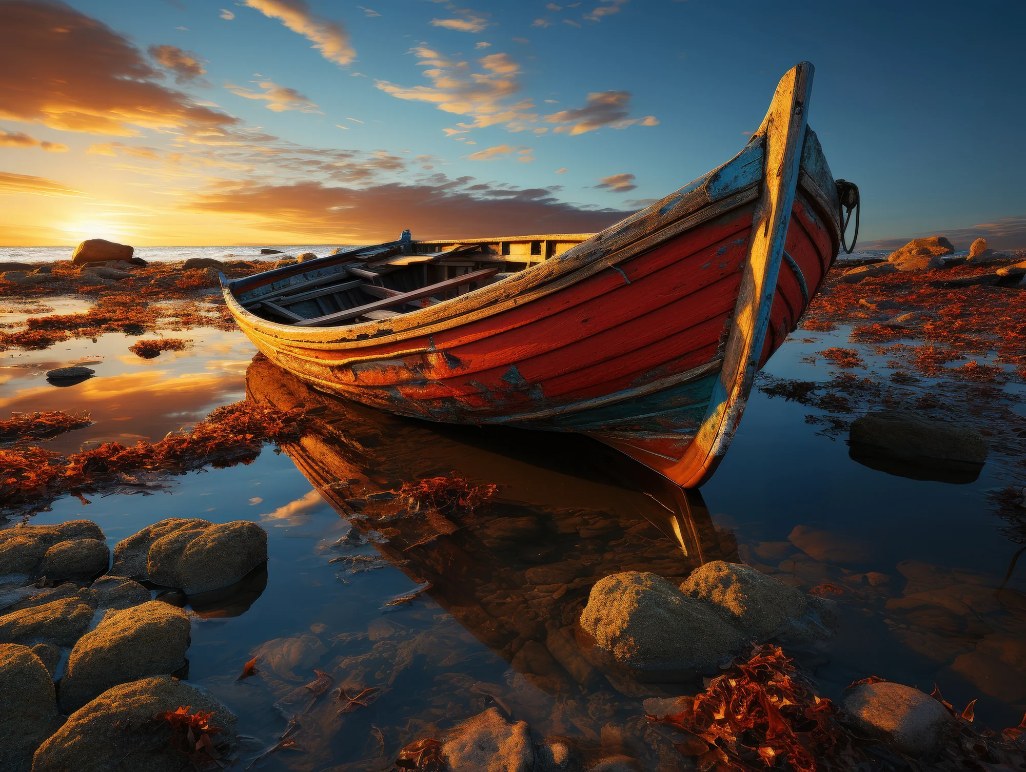 סירה בשקיעה