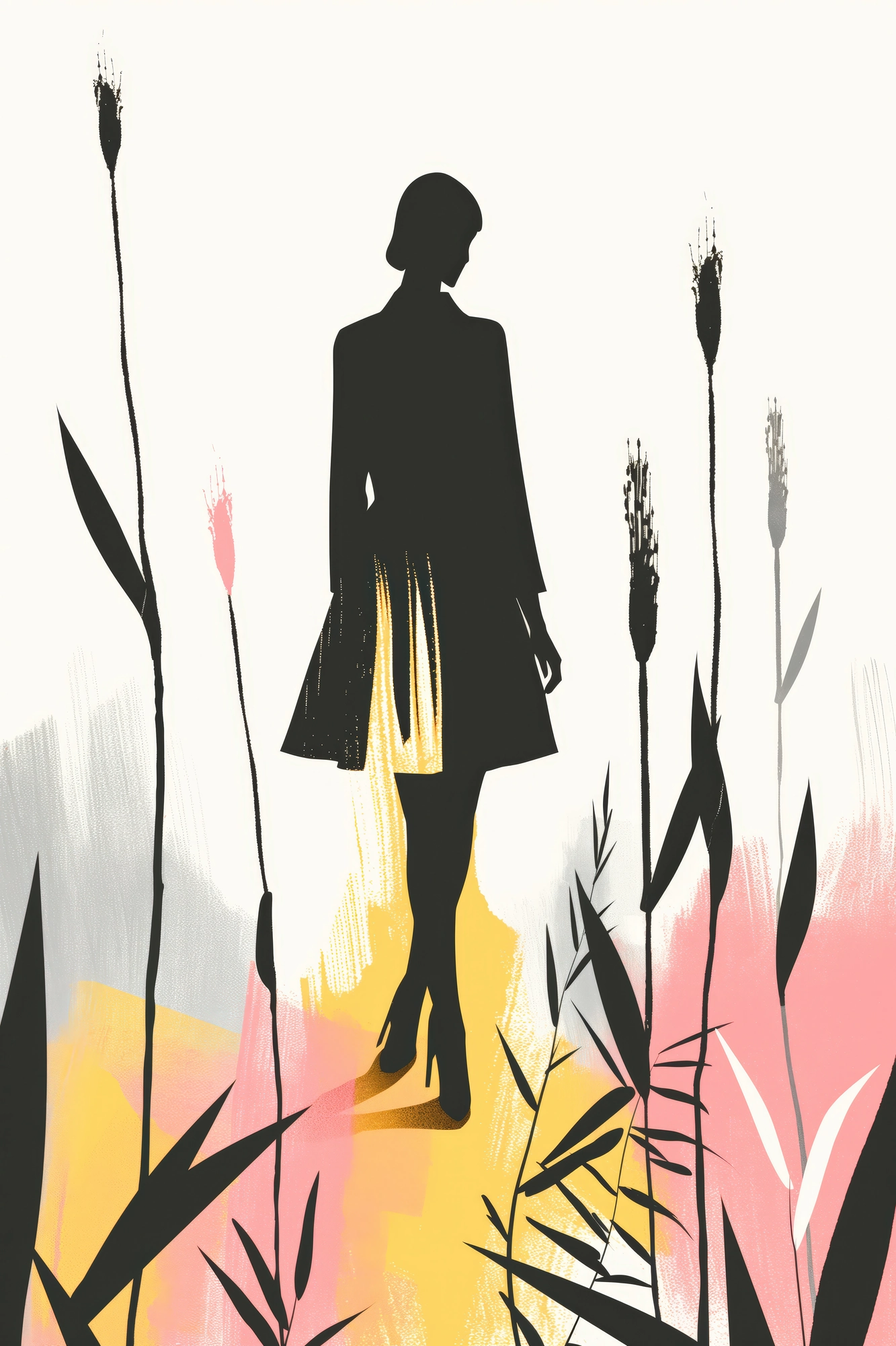 אישה בין פרחים