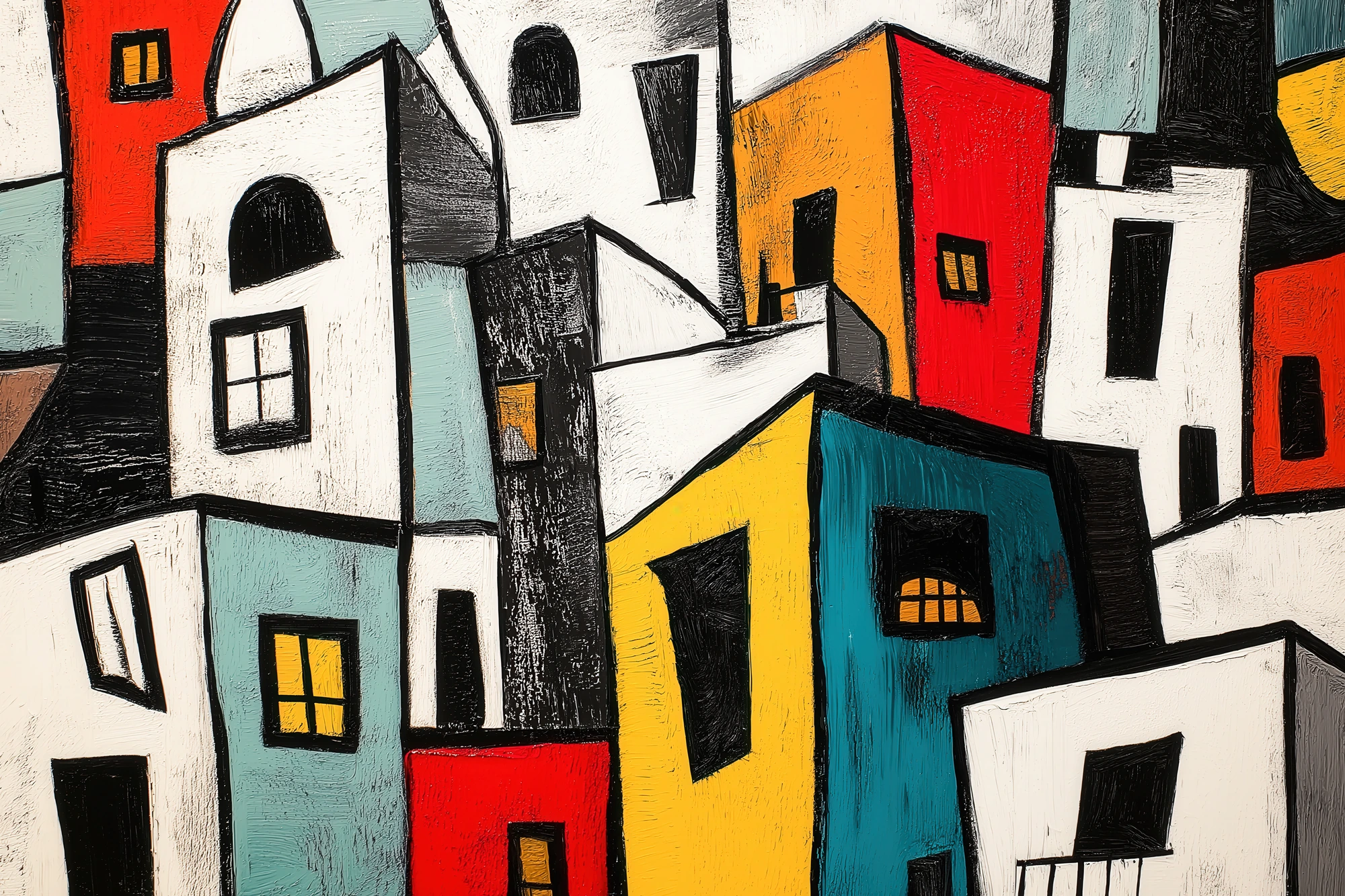 מבנים מופשטים בצבעים עזים