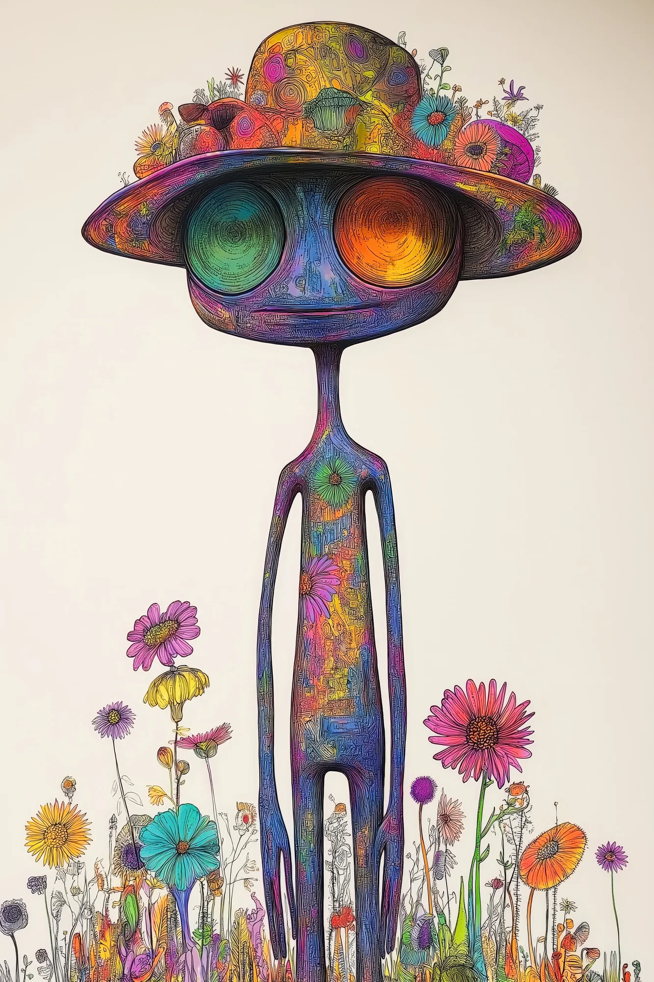 דמות צבעונית בפרחוניות