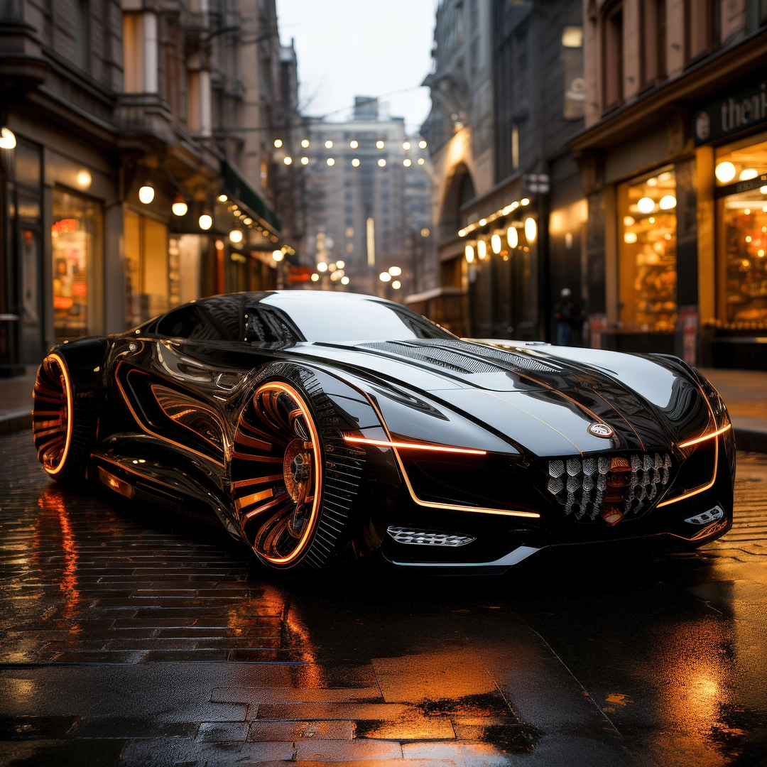 מכונית עתידנית שחורה