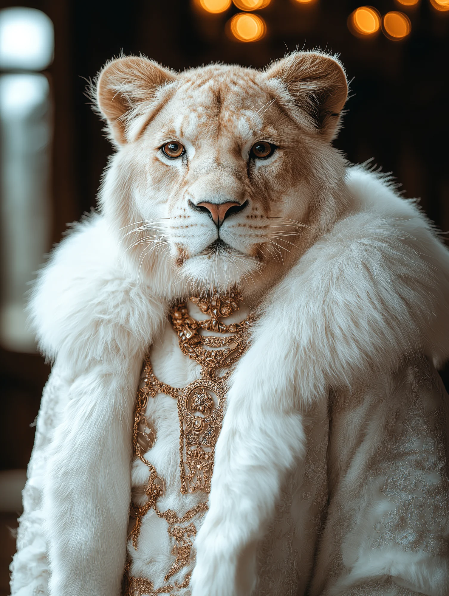 אריה בבגדים מלכותיים